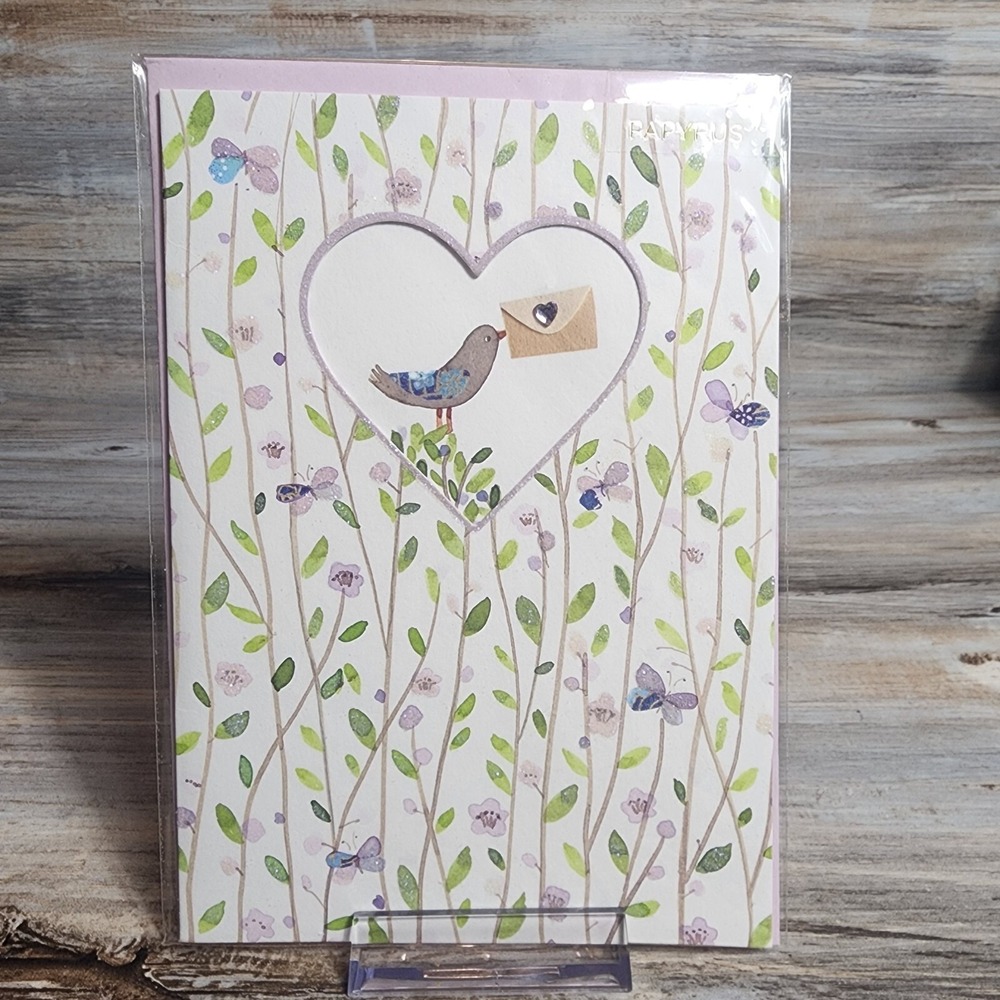 Papyrus Mothers Day Cards Bird Cutout Glitter Beaded ANNA WALKER Designed New